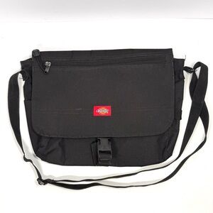 Dickies Black Canvas Messenger Bag Crossbody Workwear Skate Adjustable Strap